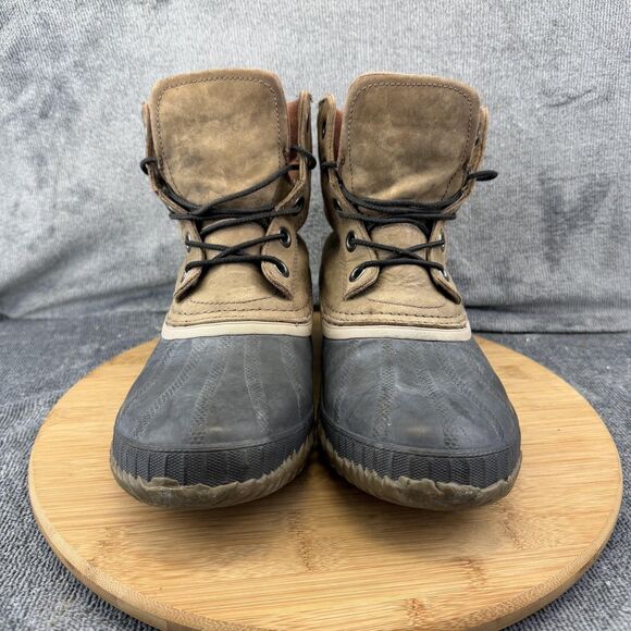 Sorel Boots Mens Size 9 Brown Leather Waterproof Insulated Snow NM1704-259